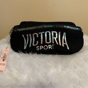 VICTORIA SECRET SPORT black Fanny Belt zippered bag  NWT